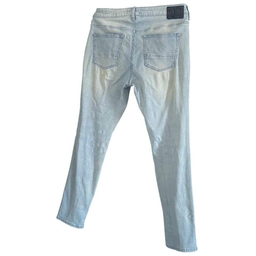 PACSUN Men's Light Indigo Wash Cotton Stretch Stacked Skinny Jeans 32x32 - Picture 2 of 6